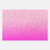 Glitzer Gradient Pink Geschenkpapier Set (Vorderseite 3)