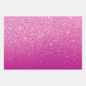 Glitzer Gradient Pink Geschenkpapier Set (Vorderseite)