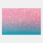 Glitzer Gradient Pink Geschenkpapier Set (Vorderseite 3)