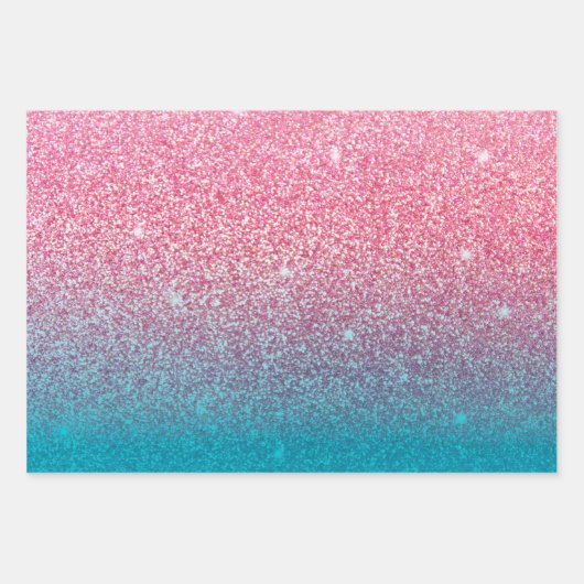 Glitzer Gradient Pink Geschenkpapier Set (Vorderseite 2)