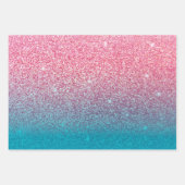 Glitzer Gradient Pink Geschenkpapier Set (Vorderseite)