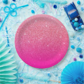 Glitzer Gradient Pink Pappteller (Party)