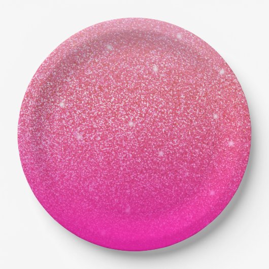 Glitzer Gradient Pink Pappteller (Vorderseite)