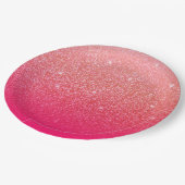 Glitzer Gradient Pink Pappteller (Schrägansicht)
