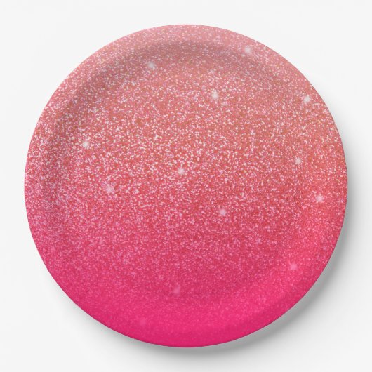 Glitzer Gradient Pink Pappteller (Vorderseite)