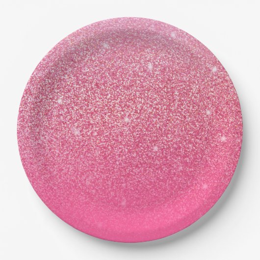 Glitzer Gradient Pink Pappteller (Vorderseite)