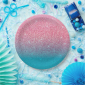 Glitzer Gradient Pink Pappteller (Party)