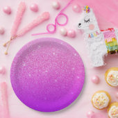 Glitzer Gradient Pink Pappteller (Party)