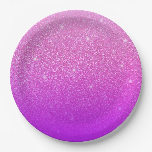 Glitzer Gradient Pink Pappteller (Vorderseite)