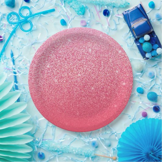 Glitzer Gradient Pink Pappteller (Party)