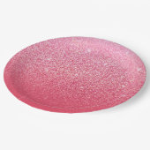 Glitzer Gradient Pink Pappteller (Schrägansicht)