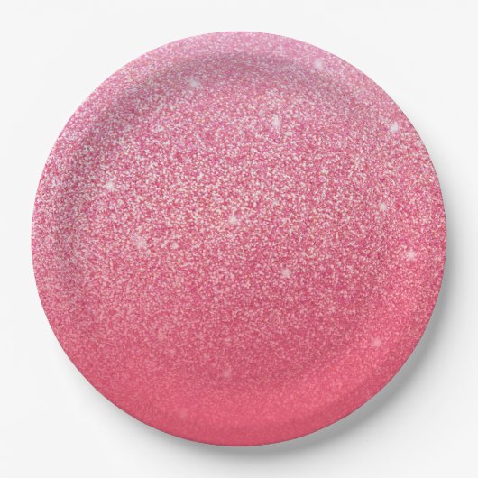 Glitzer Gradient Pink Pappteller (Vorderseite)