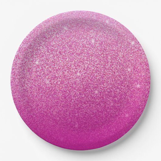 Glitzer Gradient Pink Pappteller (Vorderseite)