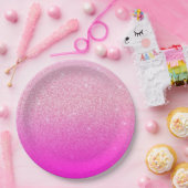 Glitzer Gradient Pink Pappteller (Party)