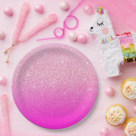 Glitzer Gradient Pink Pappteller