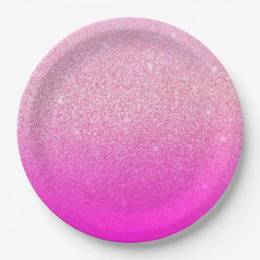 Glitzer Gradient Pink Pappteller (Vorderseite)