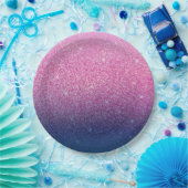 Glitzer Gradient Pink Pappteller (Party)