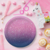 Glitzer Gradient Pink Pappteller (Party)