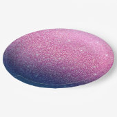 Glitzer Gradient Pink Pappteller (Schrägansicht)