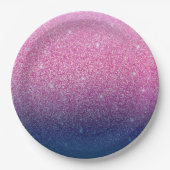 Glitzer Gradient Pink Pappteller (Vorderseite)