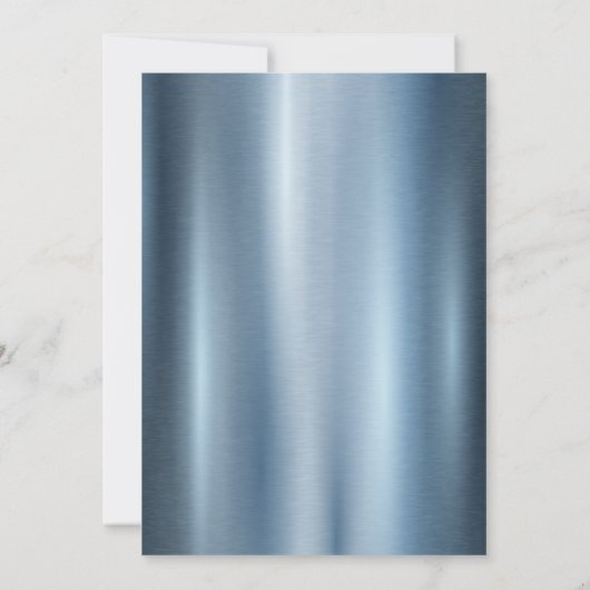 Glitzer Graduation Cap, Blue Metallic Einladung (Rückseite)