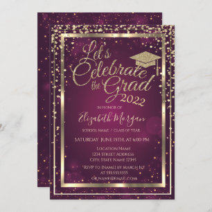 Glitzer Graduation Cap Diamonds Stars Abschluss Einladung