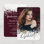 Glitzer Graduation Cap Foto Graduation Party Einladung (Vorne/Hinten)