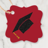 Glitzer Graduation Cap Geschenkanhänger (Vorderseite)