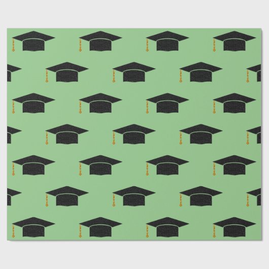 Glitzer Graduation Cap Geschenkpapier (Flach)