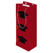 Glitzer Graduation Cap Geschenktüte Für Weinflaschen (Rückseite Schrägansicht)