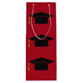 Glitzer Graduation Cap Geschenktüte Für Weinflaschen (Rückseite)