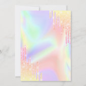 Glitzer Graduation Cap,Ombre Tropfens Holografic Einladung (Rückseite)