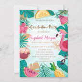 Glitzer Graduation Cap, tropischer Abschluss Einladung (Vorderseite)