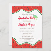 Glitzer Graduation Cap, Watermelon Abschluss Einladung (Vorderseite)