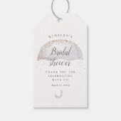 Glitzer graues Schirm Brautparty vielen Dank Geschenkanhänger (Vorderseite)