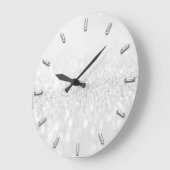 Glitzer Gray Silver Gray Monochrome Metallic Lux Große Wanduhr (Winkel)