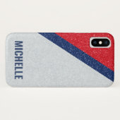 Glitzer GRAY SILVER RED NAVY| Girly Lady Boss Case-Mate iPhone Hülle (Rückseite (Horizontal))