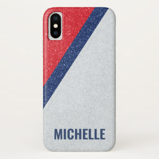 Glitzer GRAY SILVER RED NAVY| Girly Lady Boss Case-Mate iPhone Hülle