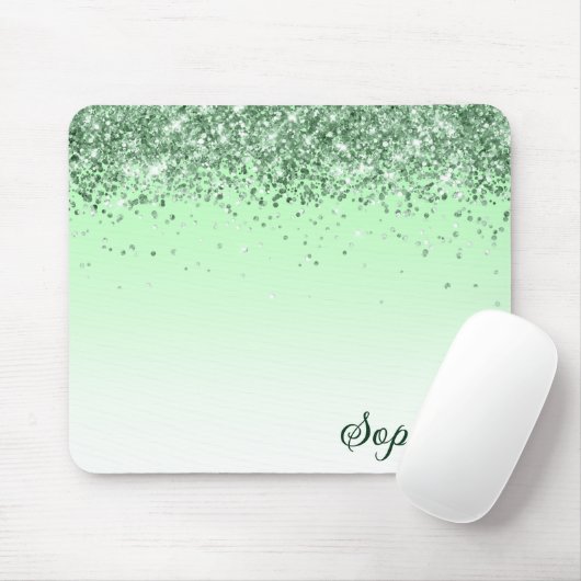Glitzer Green Mousepad (Mit Mouse)
