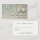 Glitzer Green Pink Aqua Shimmer Verleihung eines F Visitenkarte (Vorne/Hinten)