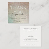 Glitzer Green Pink Aqua Shiny Vielen Dank für Ihre Quadratische Visitenkarte (Vorne/Hinten)