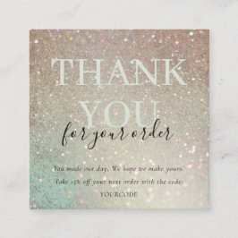 Glitzer Green Pink Aqua Shiny Vielen Dank für Ihre Quadratische Visitenkarte