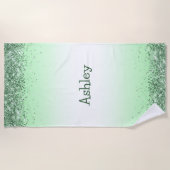 Glitzer Green Strandtuch (Vorderseite)
