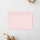 Glitzer-Grenze, Rosa Personalisiert Mitteilungskarte (Vorderseite/Rückseite Beispiel)