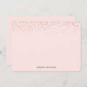 Glitzer-Grenze, Rosa Personalisiert Mitteilungskarte (Vorne/Hinten)