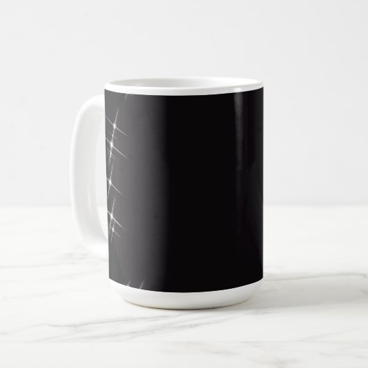 Glitzer-Grenzkreis - B&W Kaffeetasse (Vorderseite Links)