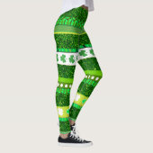 Glitzer grün, Kleeblatt, Klee Patrick's Day Leggings (Rechts)