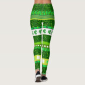 Glitzer grün, Kleeblatt, Klee Patrick's Day Leggings (Rückseite)