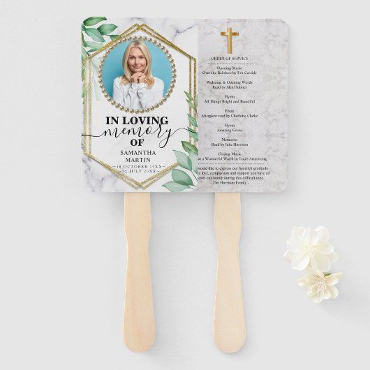 Glitzer Grüne Beerdigung des Lebens Fächer (Vorne und Hinten)