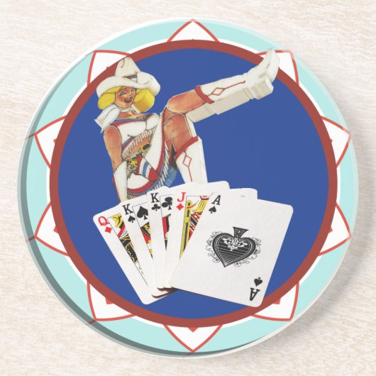 Glitzer Gultch Sally Poker Chip Untersetzer (Vorne)